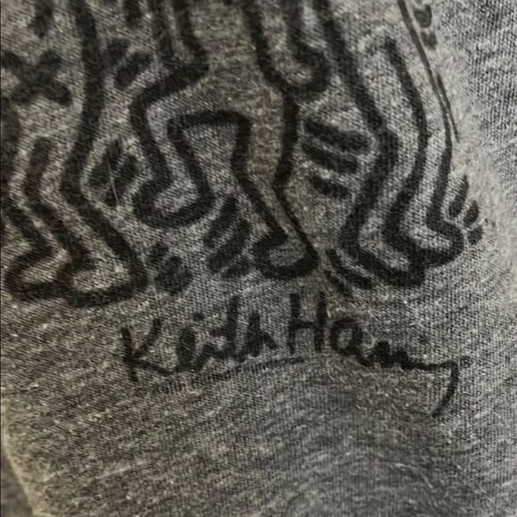 Junk Food Crack Is Whack Keith Haring Gray Graphic Pullover T-Shirt - Picture 3 of 9